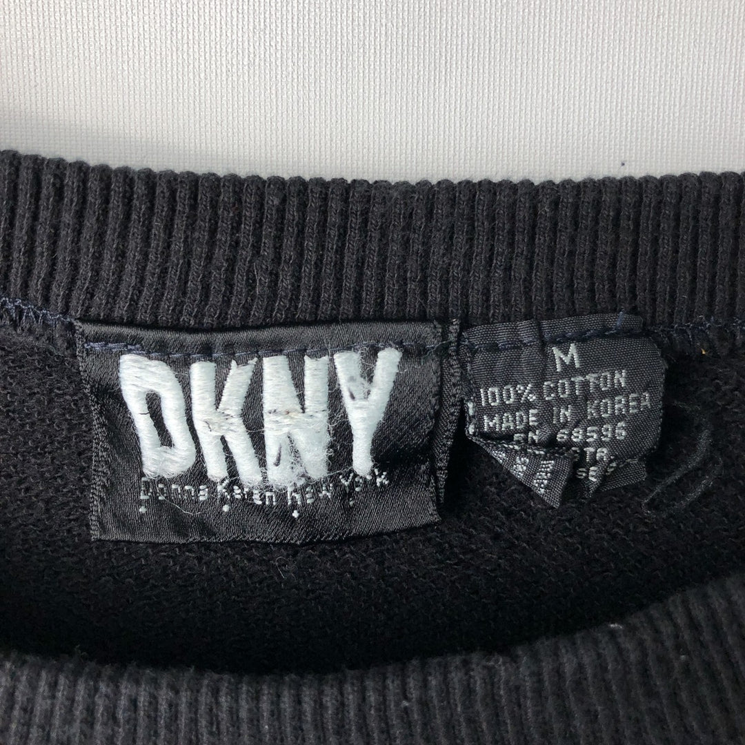 Vintage 90'S DKNY print sweatshirt, size M, men's cotton black type Vintage Second Hand