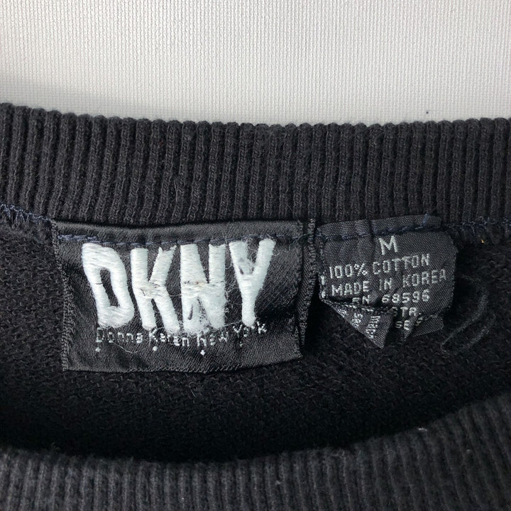 Vintage 90'S DKNY print sweatshirt, size M, men's cotton black type Vintage Second Hand