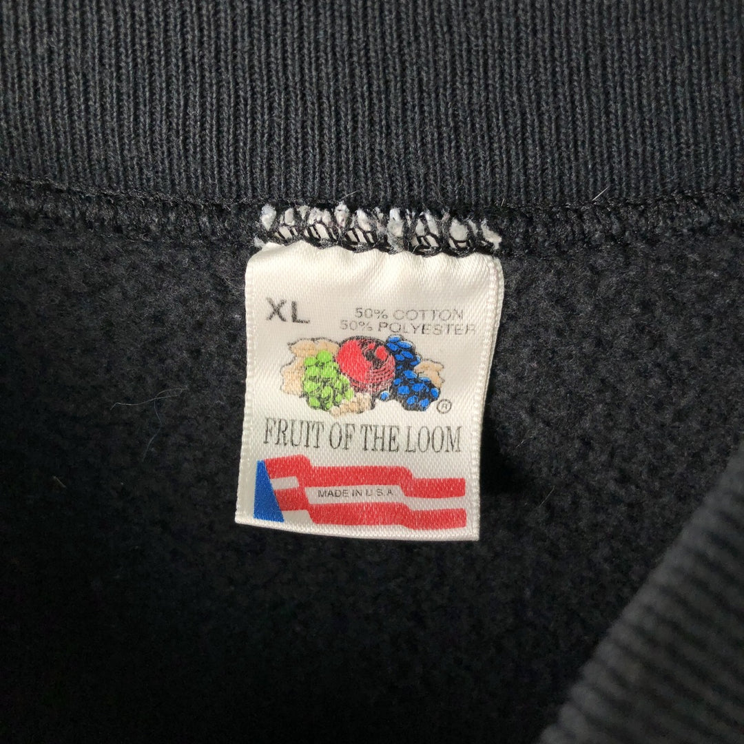 90'S Fruit of the Loom Looney Tunes Tasmanian Devil Character Sweatshirt, Men's XL cotton black type Vintage Second Hand