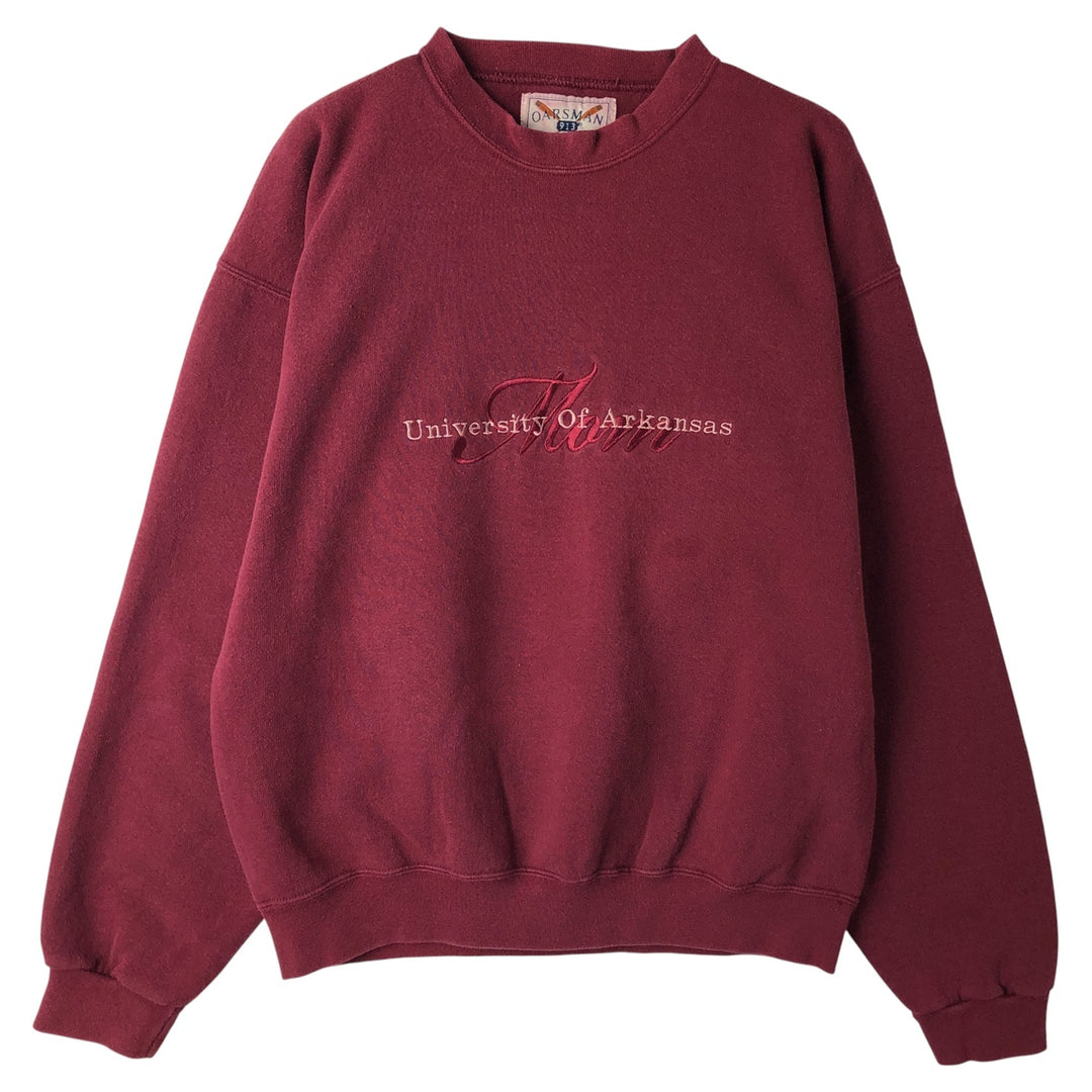 Vintage 90'S OARSMAN college sweatshirt, made in the USA, size L, men's cotton wine-red Vintage Second Hand