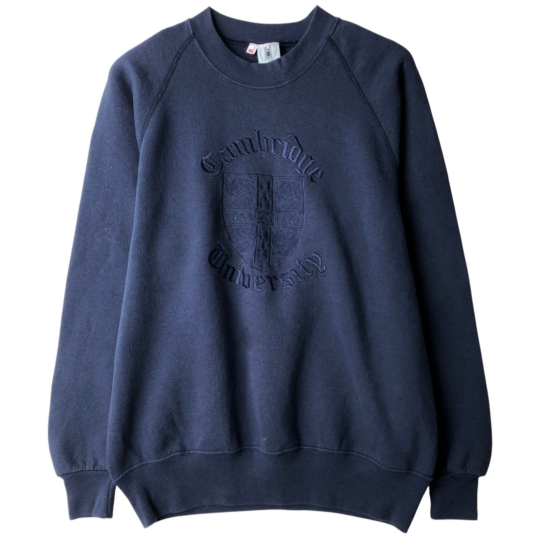 Vintage University Embroiderers college sweatshirt, made in the UK, size XL, men's. cotton navy blue type Vintage Second Hand