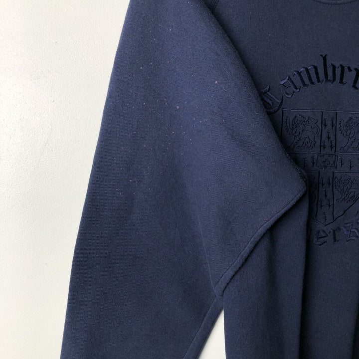 Vintage University Embroiderers college sweatshirt, made in the UK, size XL, men's. cotton navy blue type Vintage Second Hand