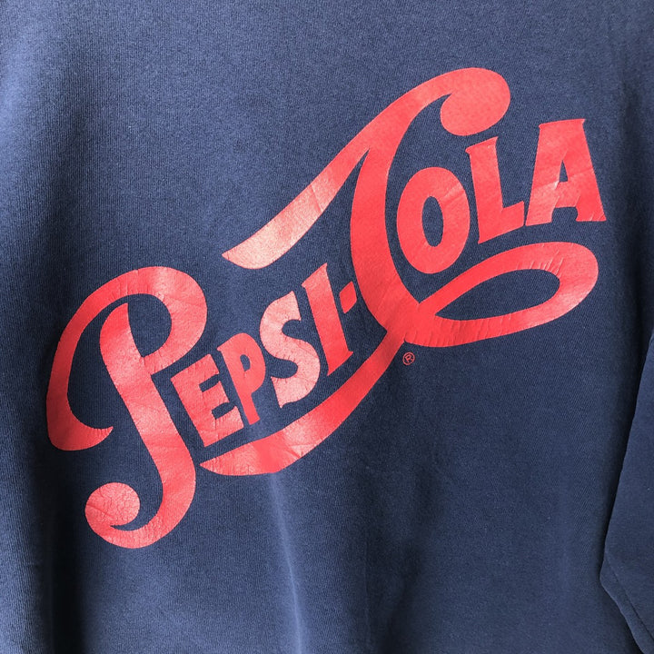 Vintage 80s-90'S Jersey Pepsi Cola Advertising Sweatshirt, Made in USA, Men's Size L cotton navy blue type Vintage Second Hand