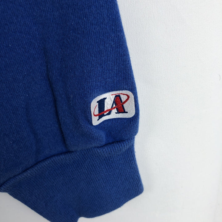90'S Logo Athletic NHL St. Louis Blues Print Sweatshirt, Made in USA, Men's Size L cotton blue type Vintage Second Hand