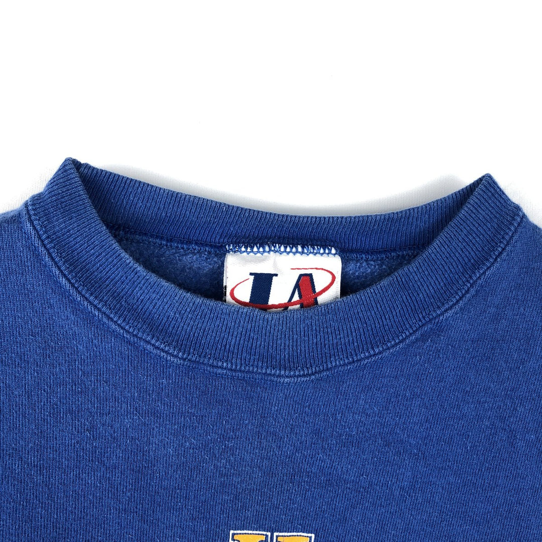 90'S Logo Athletic NHL St. Louis Blues Print Sweatshirt, Made in USA, Men's Size L cotton blue type Vintage Second Hand