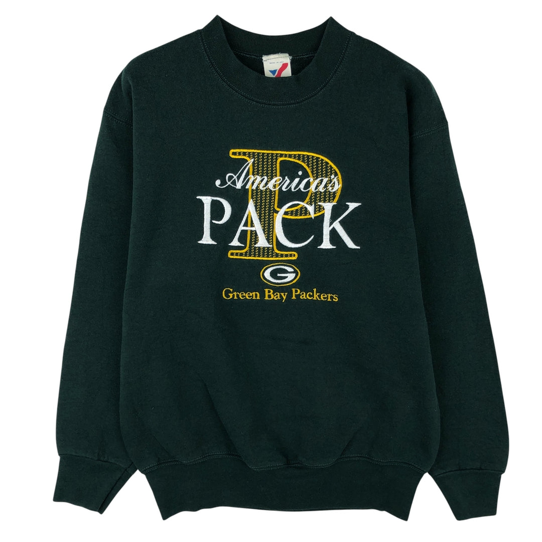 Vintage 90'S Altex Green Bay Packers logo sweatshirt, Made in USA, Men's size M polyester green type Vintage Second Hand