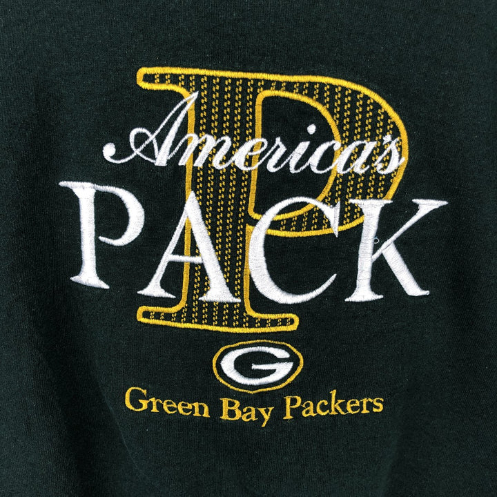 Vintage 90'S Altex Green Bay Packers logo sweatshirt, Made in USA, Men's size M polyester green type Vintage Second Hand