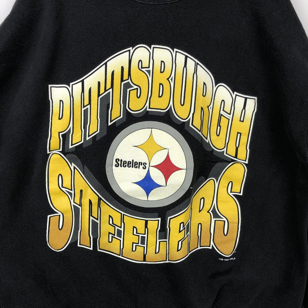 Vintage 90'S Hanes Pittsburgh Steelers print sweatshirt, men's size XL cotton black type Vintage Second Hand