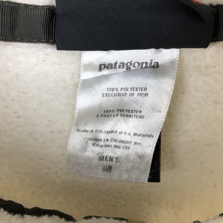 2000'S Patagonia Synchilla Snap-T 25450F6 Half-Snap Fleece Pullover, Men's Size Medium polyester unbleached Vintage Second Hand