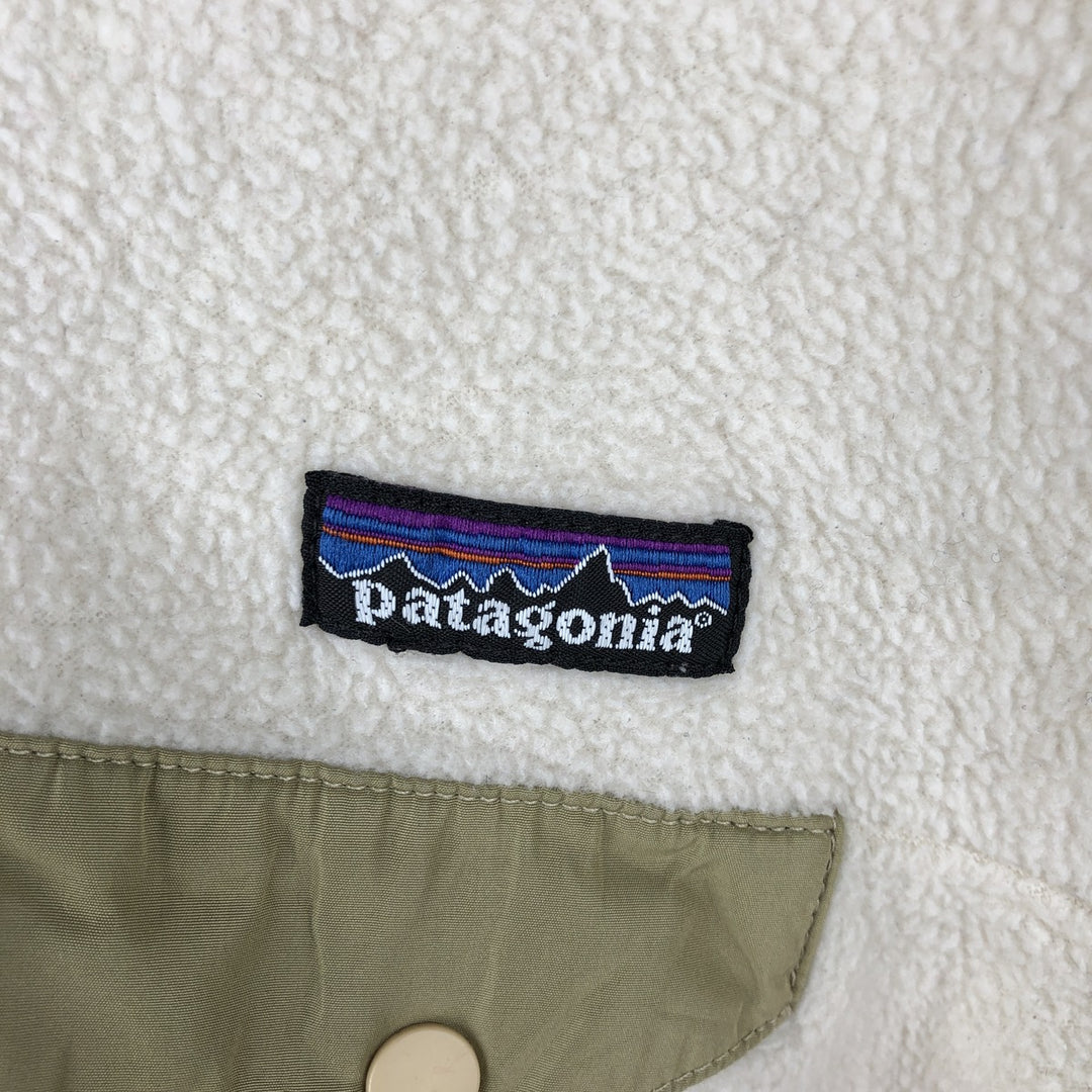 2000'S Patagonia Synchilla Snap-T 25450F6 Half-Snap Fleece Pullover, Men's Size Medium polyester unbleached Vintage Second Hand