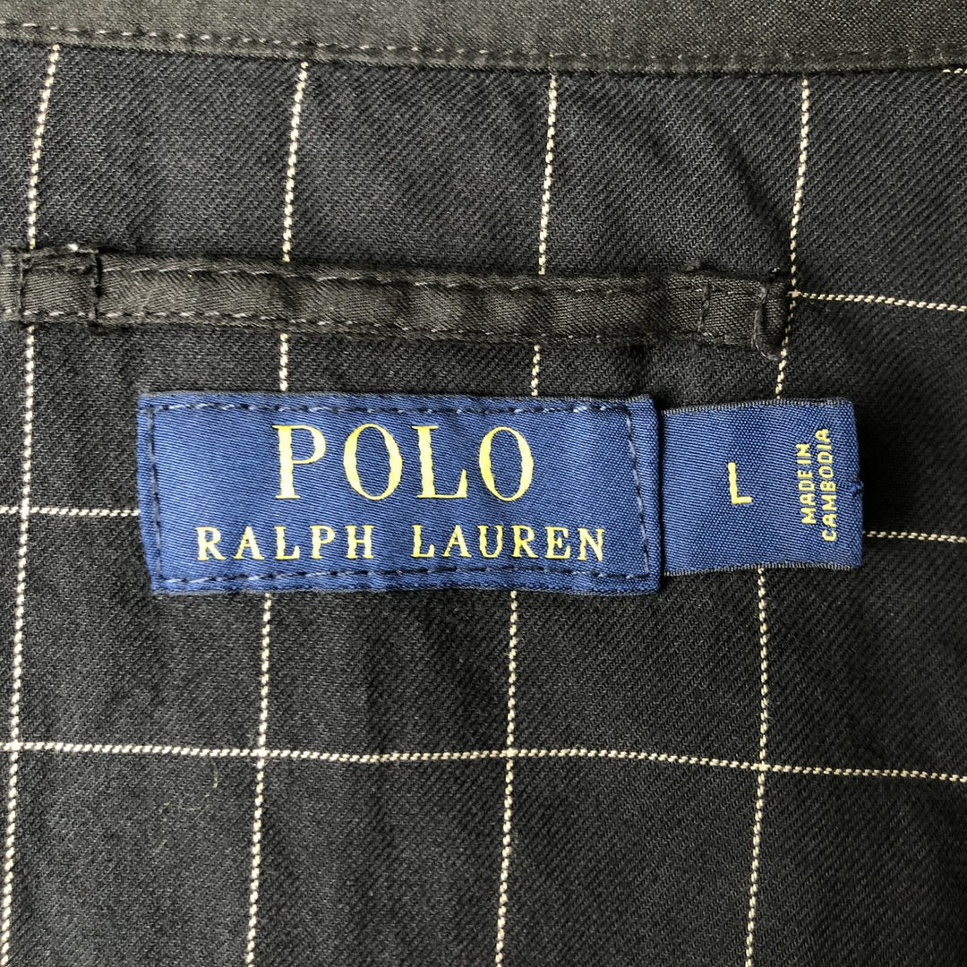 Ralph Lauren POLO RALPH LAUREN Swing Top Sports Jacket Men's L size polyester black type Vintage Second Hand
