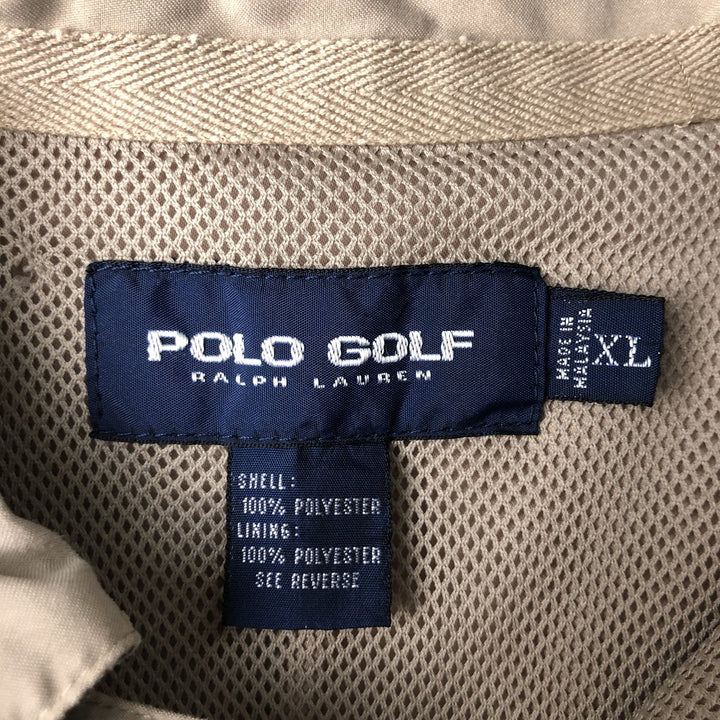 Ralph Lauren POLO GOLF Polo Golf collared half-snap warm-up pullover, men's size XL polyester Beige type Vintage Second Hand