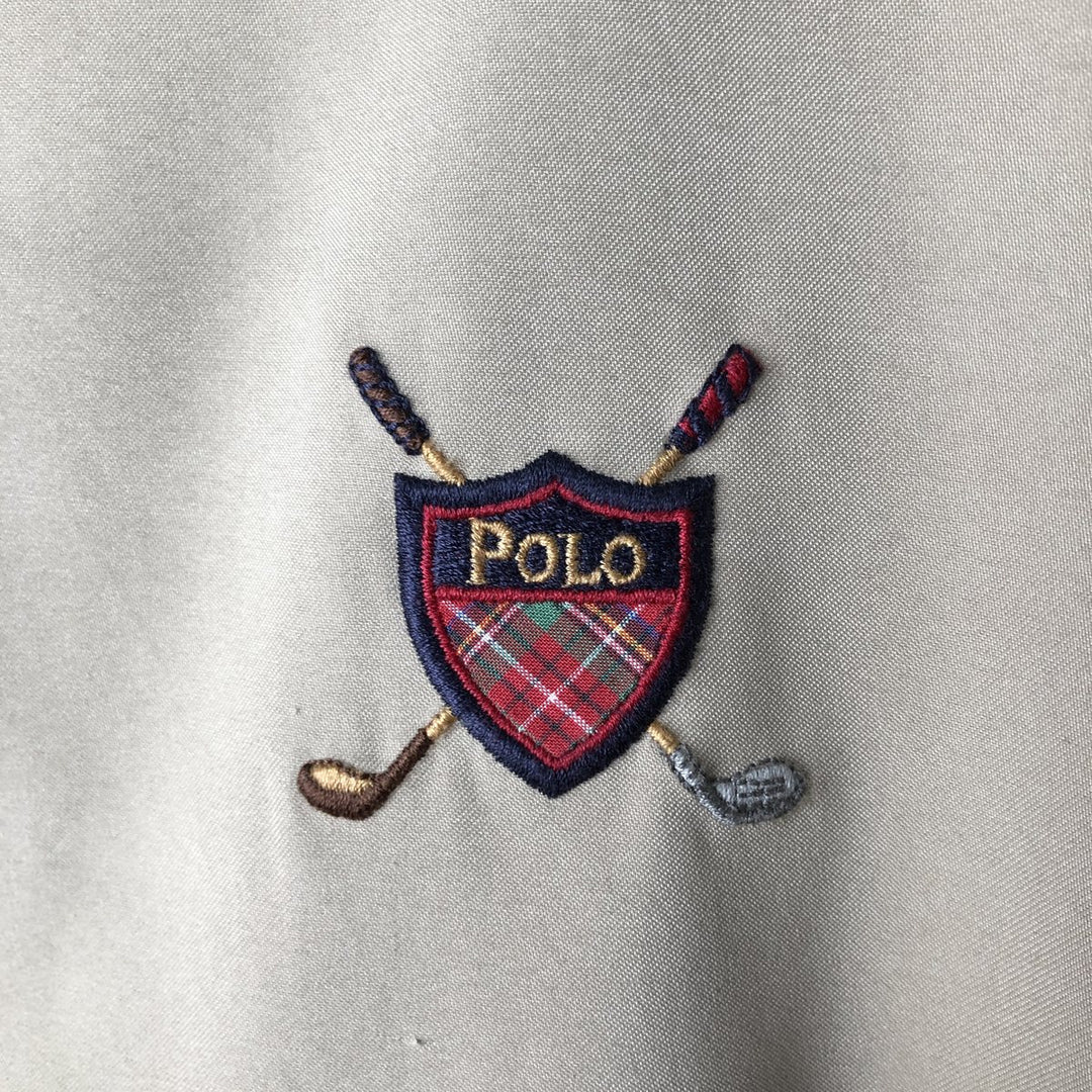 Ralph Lauren POLO GOLF Polo Golf collared half-snap warm-up pullover, men's size XL polyester Beige type Vintage Second Hand