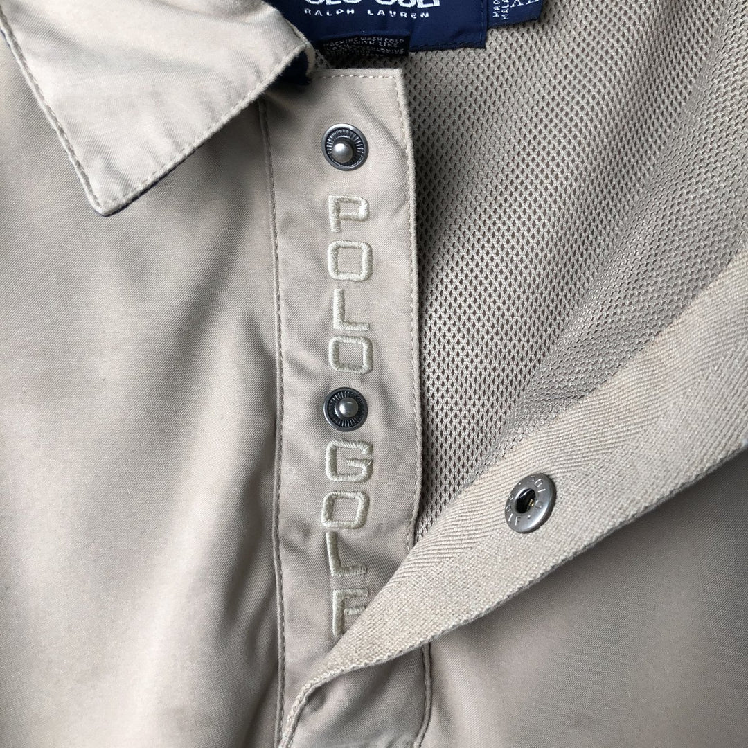 Ralph Lauren POLO GOLF Polo Golf collared half-snap warm-up pullover, men's size XL polyester Beige type Vintage Second Hand