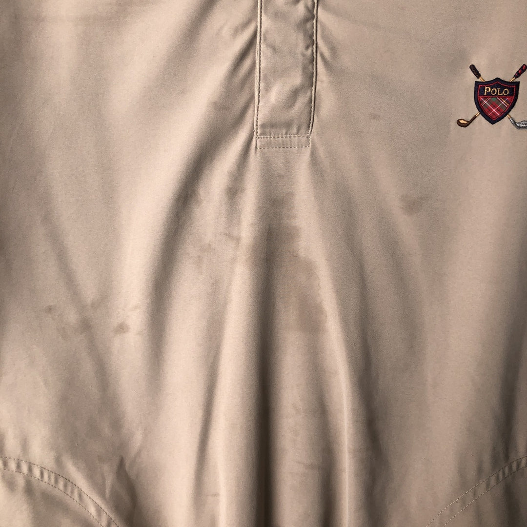 Ralph Lauren POLO GOLF Polo Golf collared half-snap warm-up pullover, men's size XL polyester Beige type Vintage Second Hand