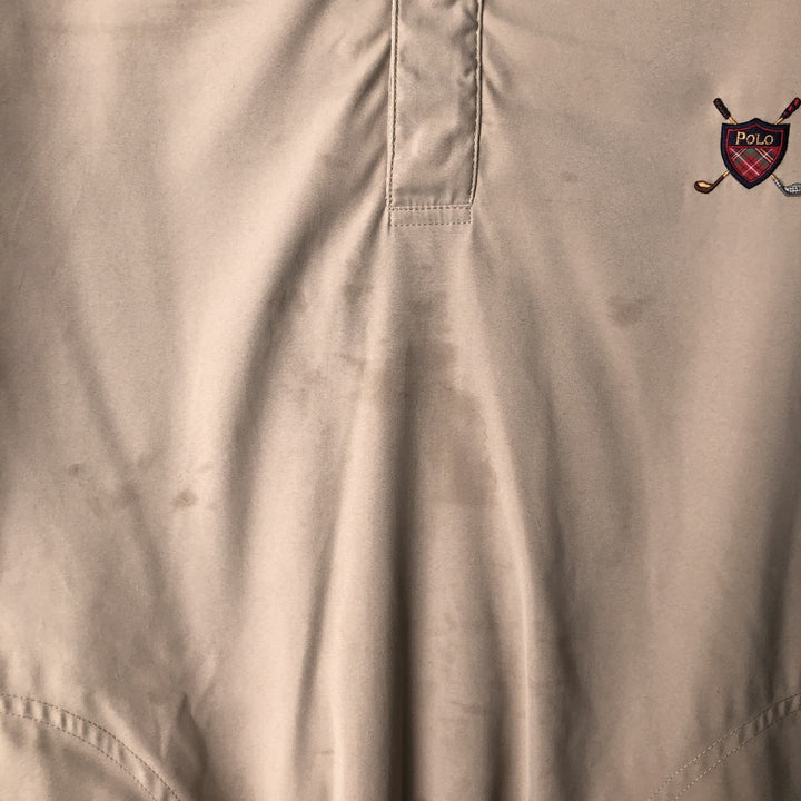 Ralph Lauren POLO GOLF Polo Golf collared half-snap warm-up pullover, men's size XL polyester Beige type Vintage Second Hand