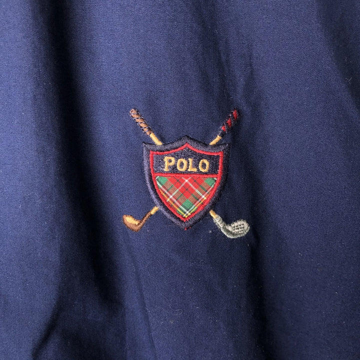 Ralph Lauren POLO GOLF Swing Top Sports Jacket Men's XL cotton navy blue type Vintage Second Hand