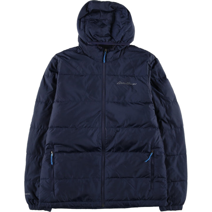 Eddie Bauer 650 Fill Power Down Parka, Men's Size Medium polyester navy blue type Vintage Second Hand