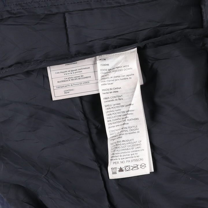 Eddie Bauer 650 Fill Power Down Parka, Men's Size Medium polyester navy blue type Vintage Second Hand