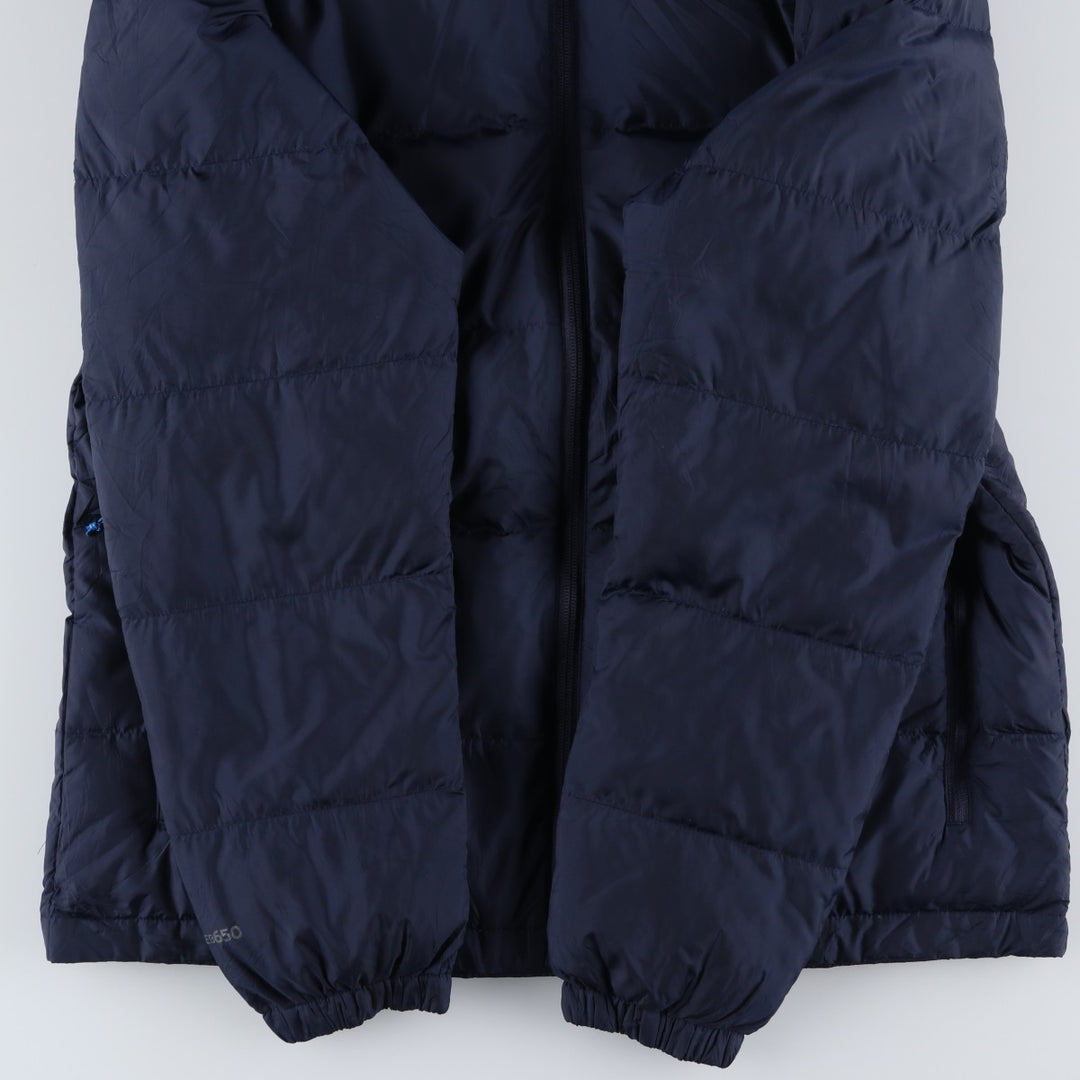 Eddie Bauer 650 Fill Power Down Parka, Men's Size Medium polyester navy blue type Vintage Second Hand