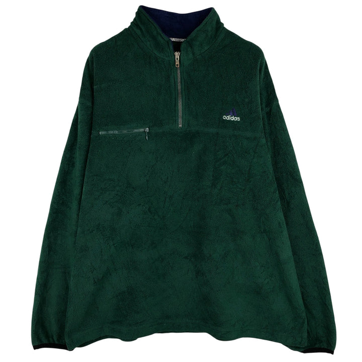 Adidas Half-Zip Fleece Pullover, Men's XXL unclear green type Vintage Second Hand