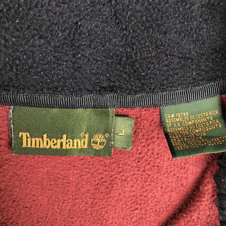 Vintage 90s-00'S Timberland Half-Zip Fleece Pullover, Men's Size L polyester red type Vintage Second Hand