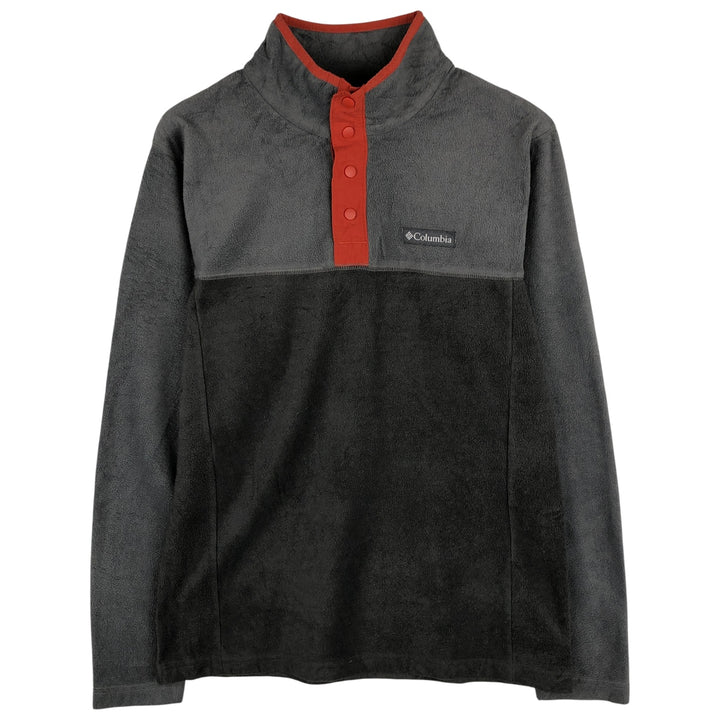 Columbia Half Snap Fleece Pullover, Men's Medium polyester gray type Vintage Second Hand