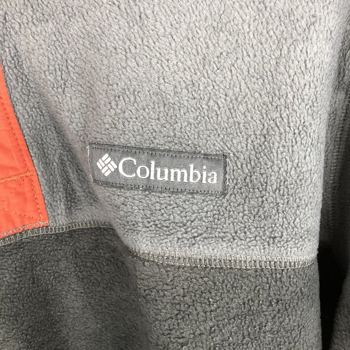 Columbia Half Snap Fleece Pullover, Men's Medium polyester gray type Vintage Second Hand