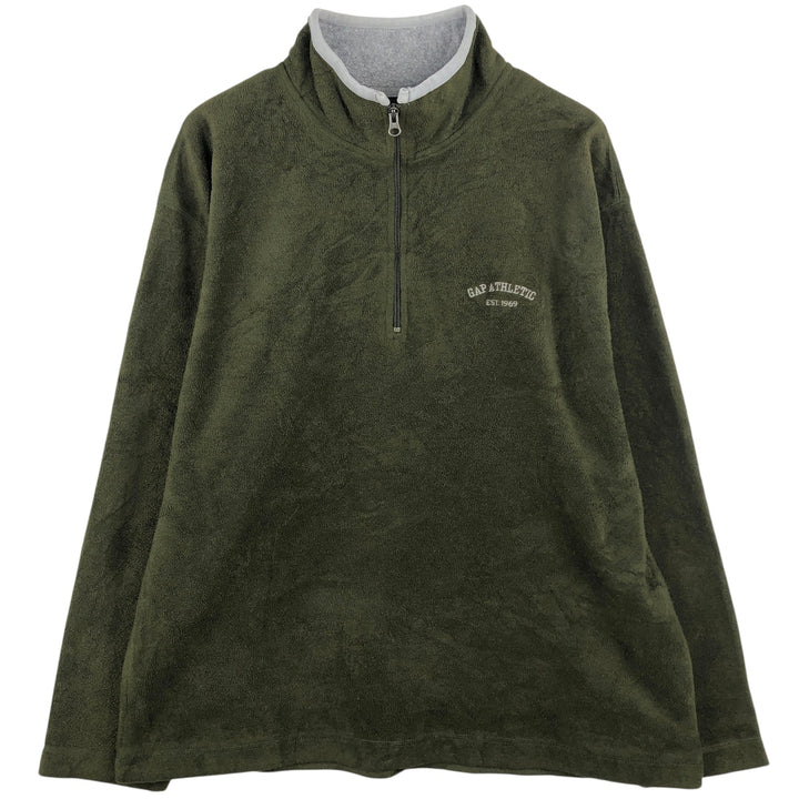 90'S GAP Vintage Half-Zip Fleece Pullover, Men's XL polyester Green type dark green Vintage Second Hand