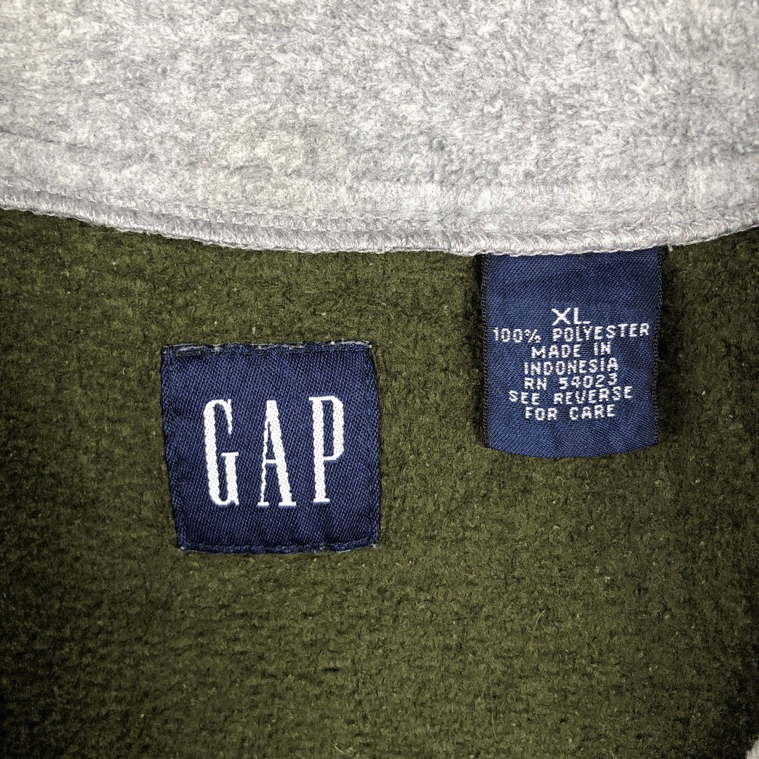 90'S GAP Vintage Half-Zip Fleece Pullover, Men's XL polyester Green type dark green Vintage Second Hand