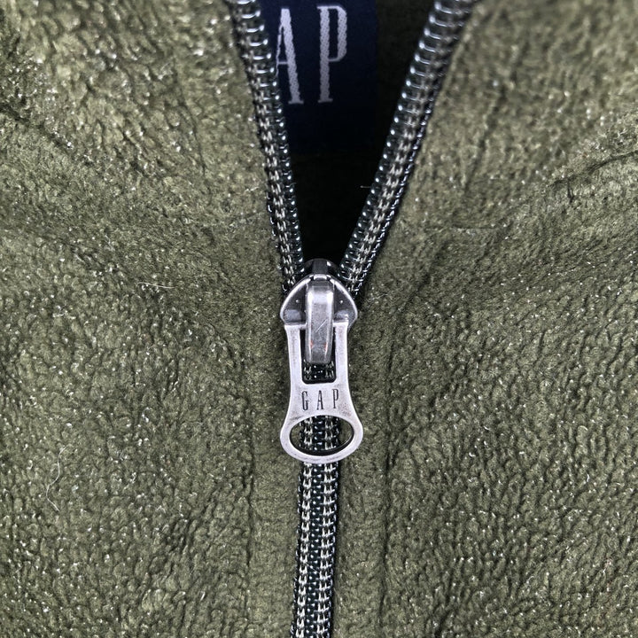 90'S GAP Vintage Half-Zip Fleece Pullover, Men's XL polyester Green type dark green Vintage Second Hand
