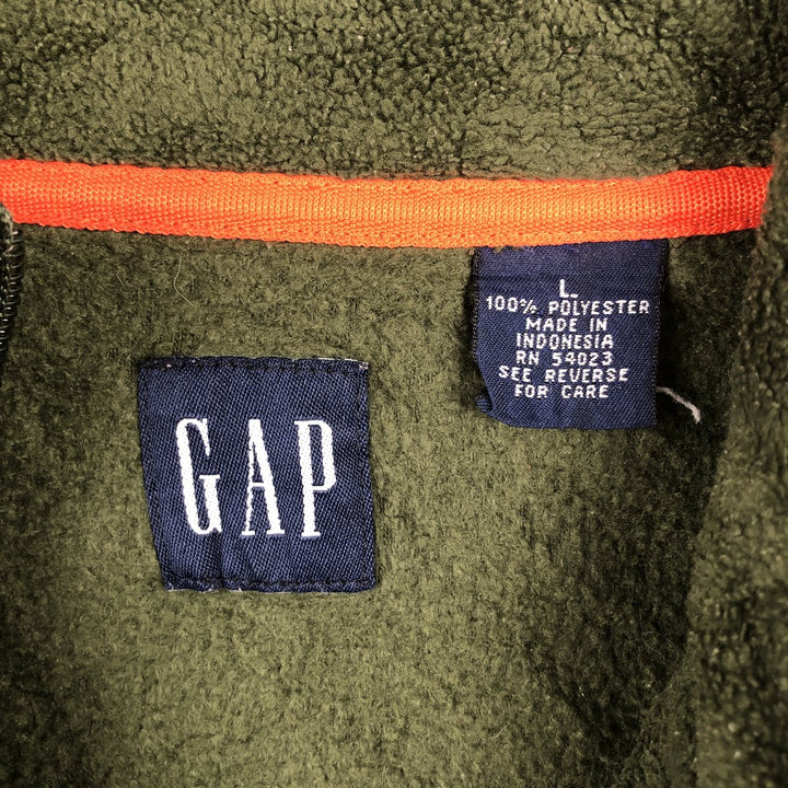 90'S GAP Vintage Half-Zip Fleece Pullover, Men's Size L polyester Green type dark green Vintage Second Hand