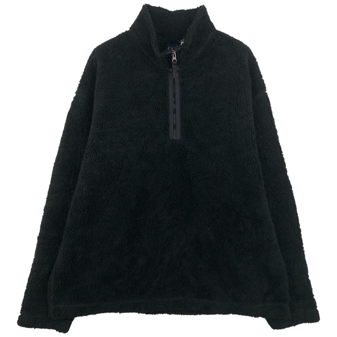 90'S GAP Vintage Half-Zip Fleece Pullover, Men's XL polyester black type Vintage Second Hand