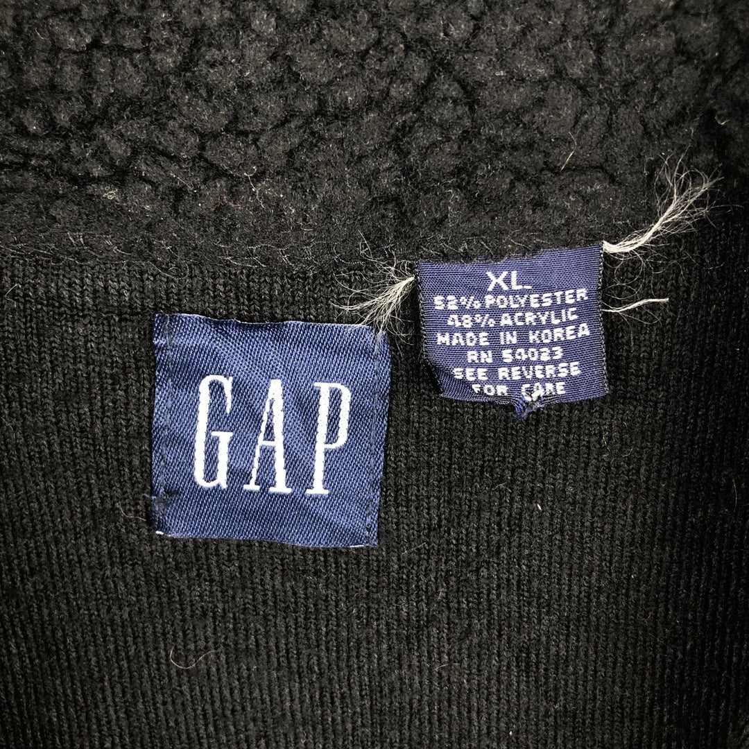 90'S GAP Vintage Half-Zip Fleece Pullover, Men's XL polyester black type Vintage Second Hand