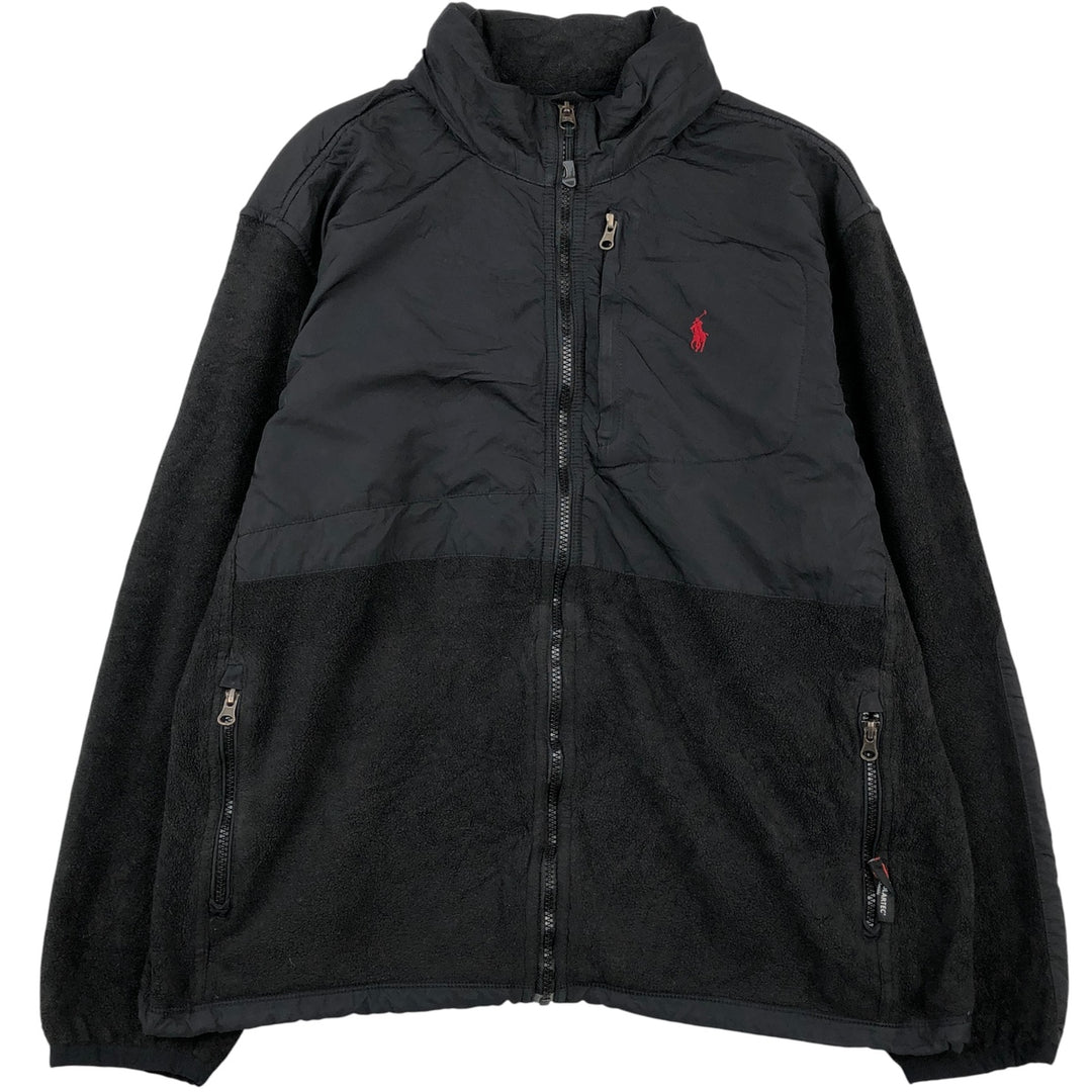 Ralph Lauren POLO by Ralph Lauren fleece jacket, men's size L polyester black type Vintage Second Hand