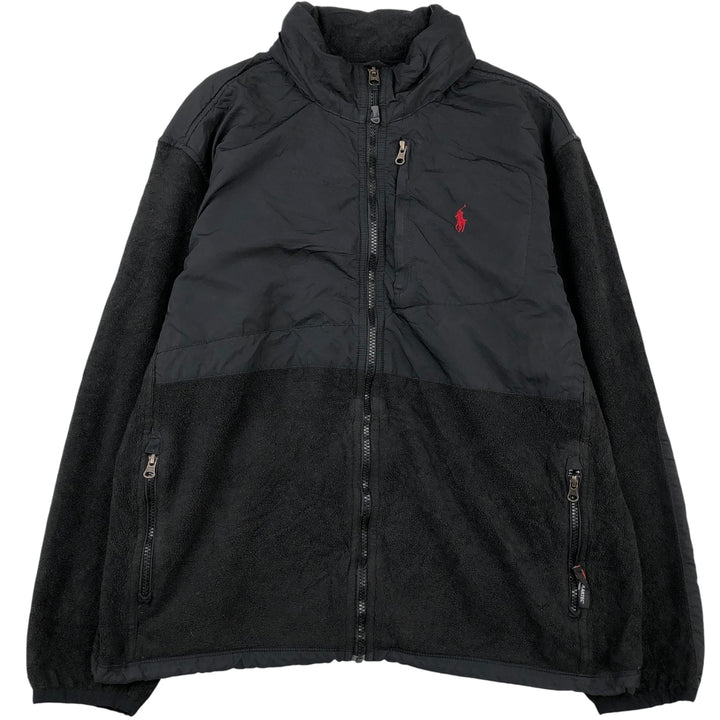 Ralph Lauren POLO by Ralph Lauren fleece jacket, men's size L polyester black type Vintage Second Hand