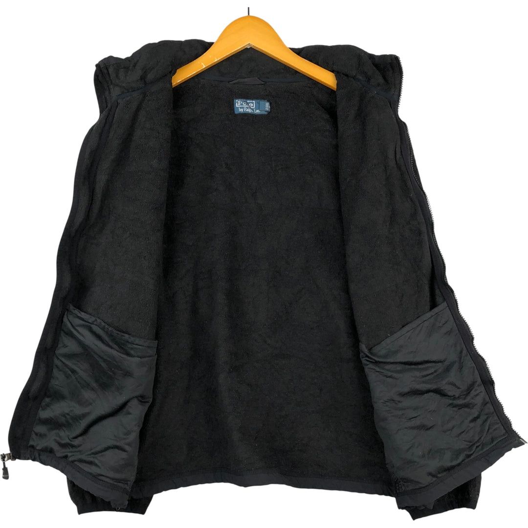 Ralph Lauren POLO by Ralph Lauren fleece jacket, men's size L polyester black type Vintage Second Hand