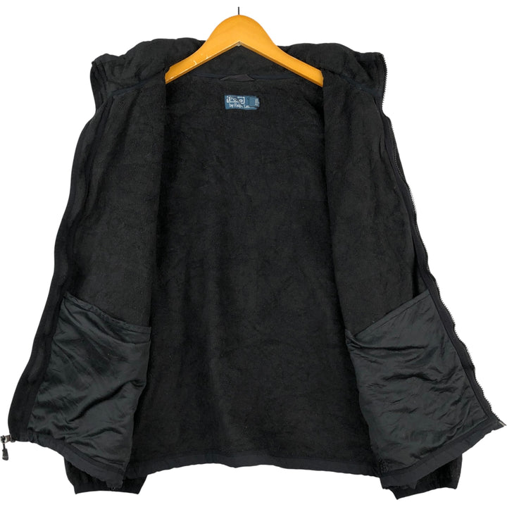 Ralph Lauren POLO by Ralph Lauren fleece jacket, men's size L polyester black type Vintage Second Hand