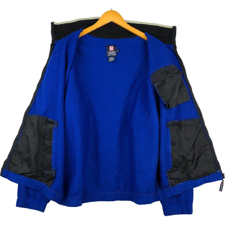 Ralph Lauren Chaps fleece jacket, made in Canada, size L. polyester blue type Vintage Second Hand
