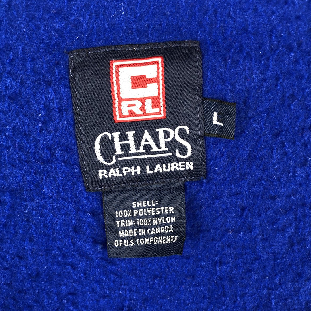 Ralph Lauren Chaps fleece jacket, made in Canada, size L. polyester blue type Vintage Second Hand