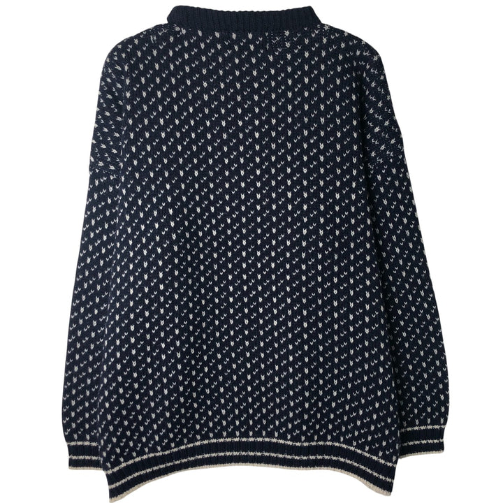 Vintage 80s-90'S WOOLOVERS Birdseye Pattern Wool Knit Sweater, Men's Size XL wool black type Vintage Second Hand