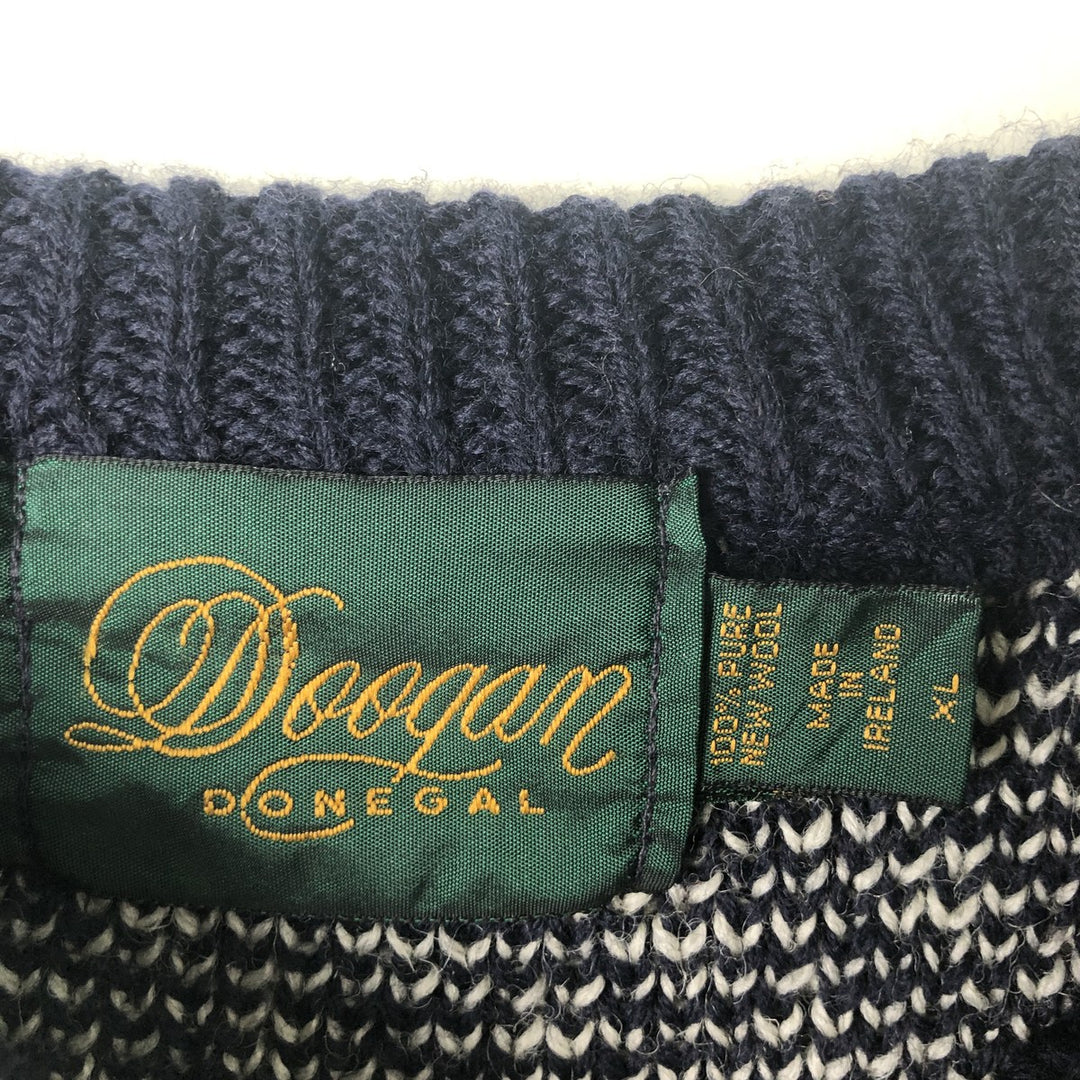 Vintage 80s-90'S WOOLOVERS Birdseye Pattern Wool Knit Sweater, Men's Size XL wool black type Vintage Second Hand