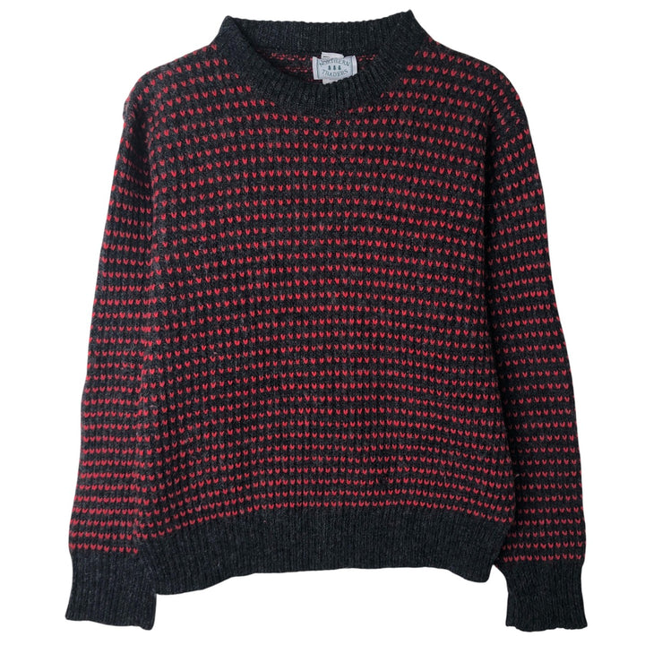 Vintage NORTHERN TRADERS Birdseye Pattern Wool Knit Sweater, Made in USA, Men's Size L wool red type Vintage Second Hand