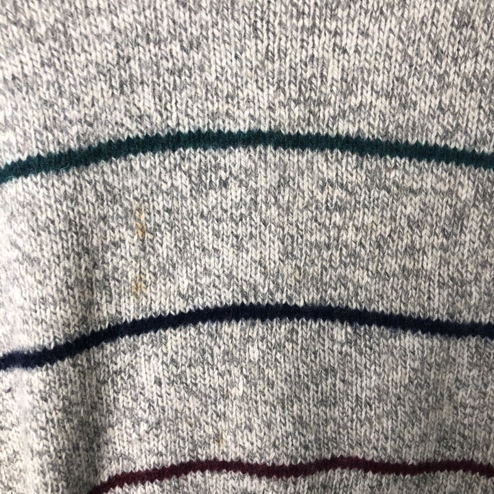 Vintage 1980'S Eddie Bauer black tag striped wool knit sweater, made in the USA, men's size XL wool gray type Vintage Second Hand