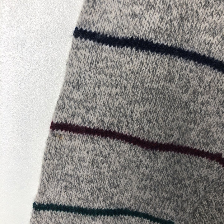 Vintage 1980'S Eddie Bauer black tag striped wool knit sweater, made in the USA, men's size XL wool gray type Vintage Second Hand