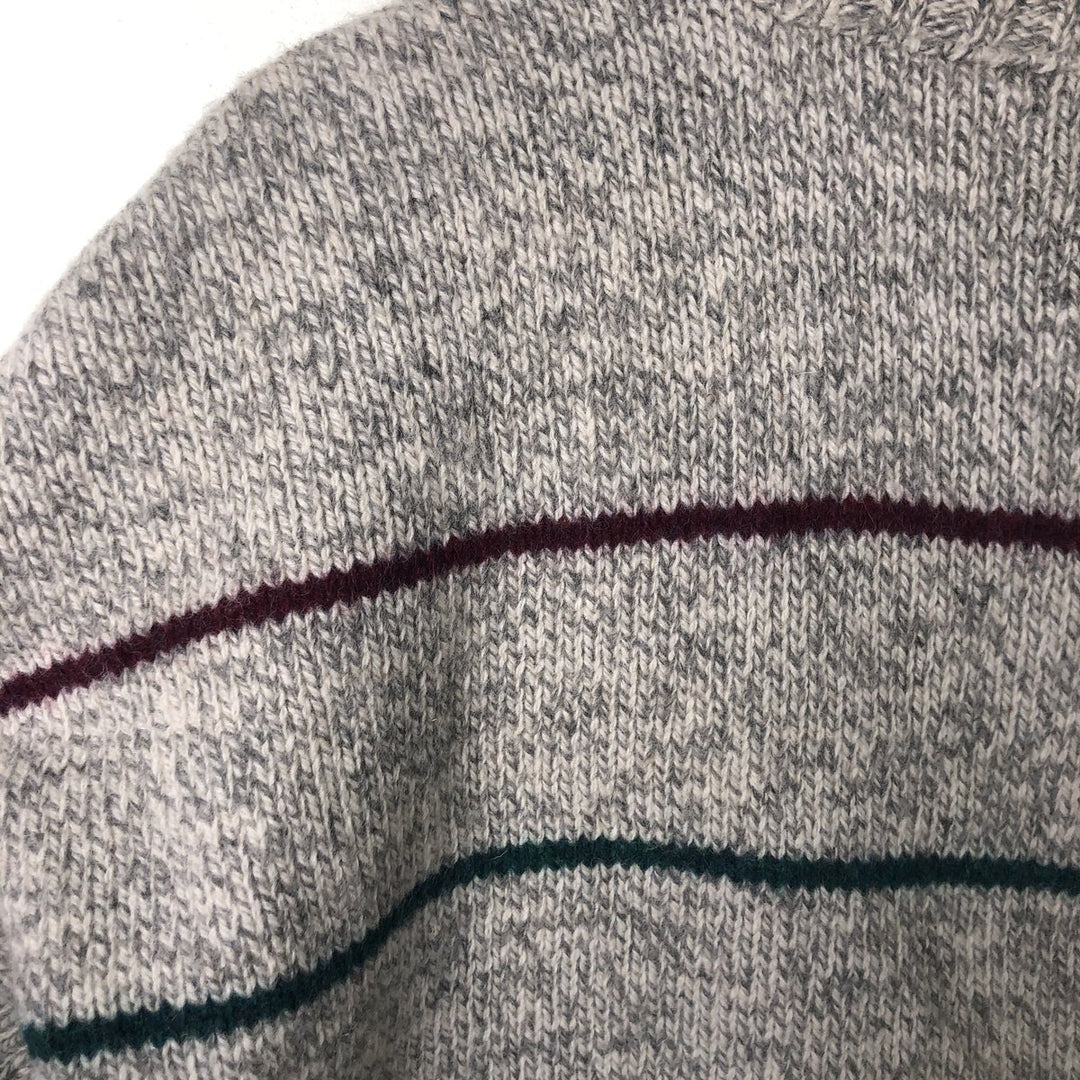 Vintage 1980'S Eddie Bauer black tag striped wool knit sweater, made in the USA, men's size XL wool gray type Vintage Second Hand