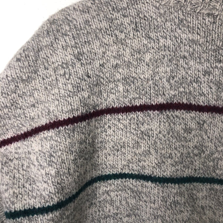 Vintage 1980'S Eddie Bauer black tag striped wool knit sweater, made in the USA, men's size XL wool gray type Vintage Second Hand