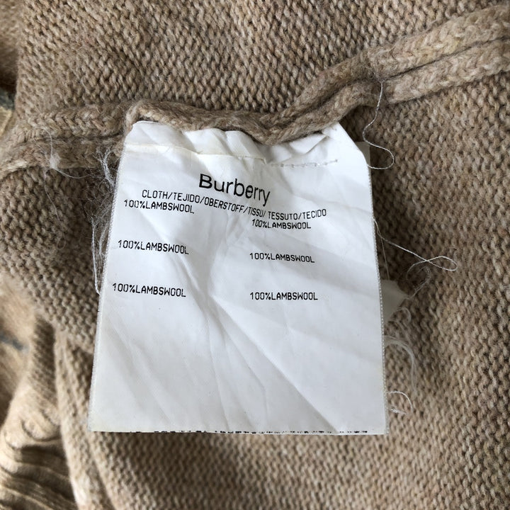 Burberry's BURBERRY LONDON Check Pattern V-Neck Lambswool Knit Sweater, Made in Spain, Women's Size Small Lamb wool Beige type Vintage Second Hand