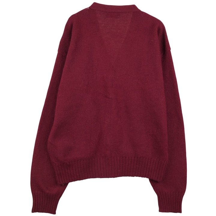THE MOORS LORD JEFF Wool Knit Cardigan, Made in USA, Men's Size L, Vintage wool wine-red Vintage Second Hand