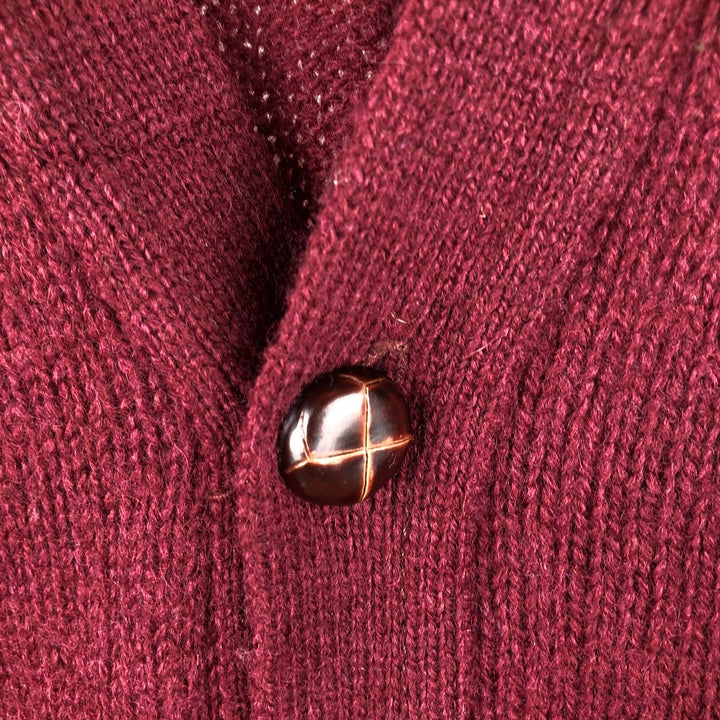 THE MOORS LORD JEFF Wool Knit Cardigan, Made in USA, Men's Size L, Vintage wool wine-red Vintage Second Hand